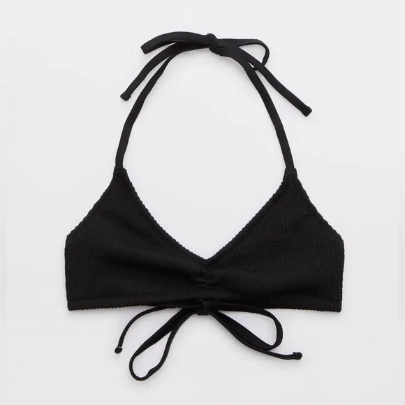 AERIE CRINKLE HALTER VOOP BIKINI TOP WOMENS!! - Picture 3 of 11
